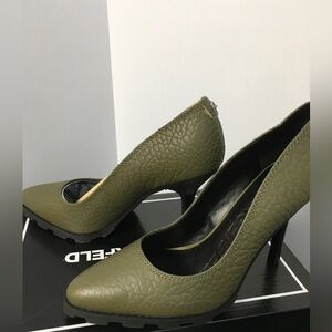 Karl Lagerfeld Textured Olive Heels